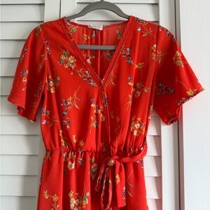 Sienna Sky Vibrant Red Floral Dress